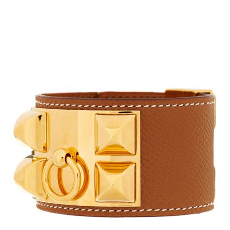 HERMES Epsom Collier de Chien CDC Bracelet T2 Gold.